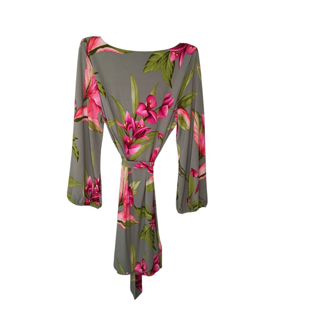 New with Tags Tommy Bahama Lavish Blooms Floral Belted Long Sleeve Dress Large - Picture 4 of 16
